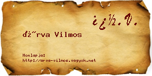 Árva Vilmos névjegykártya